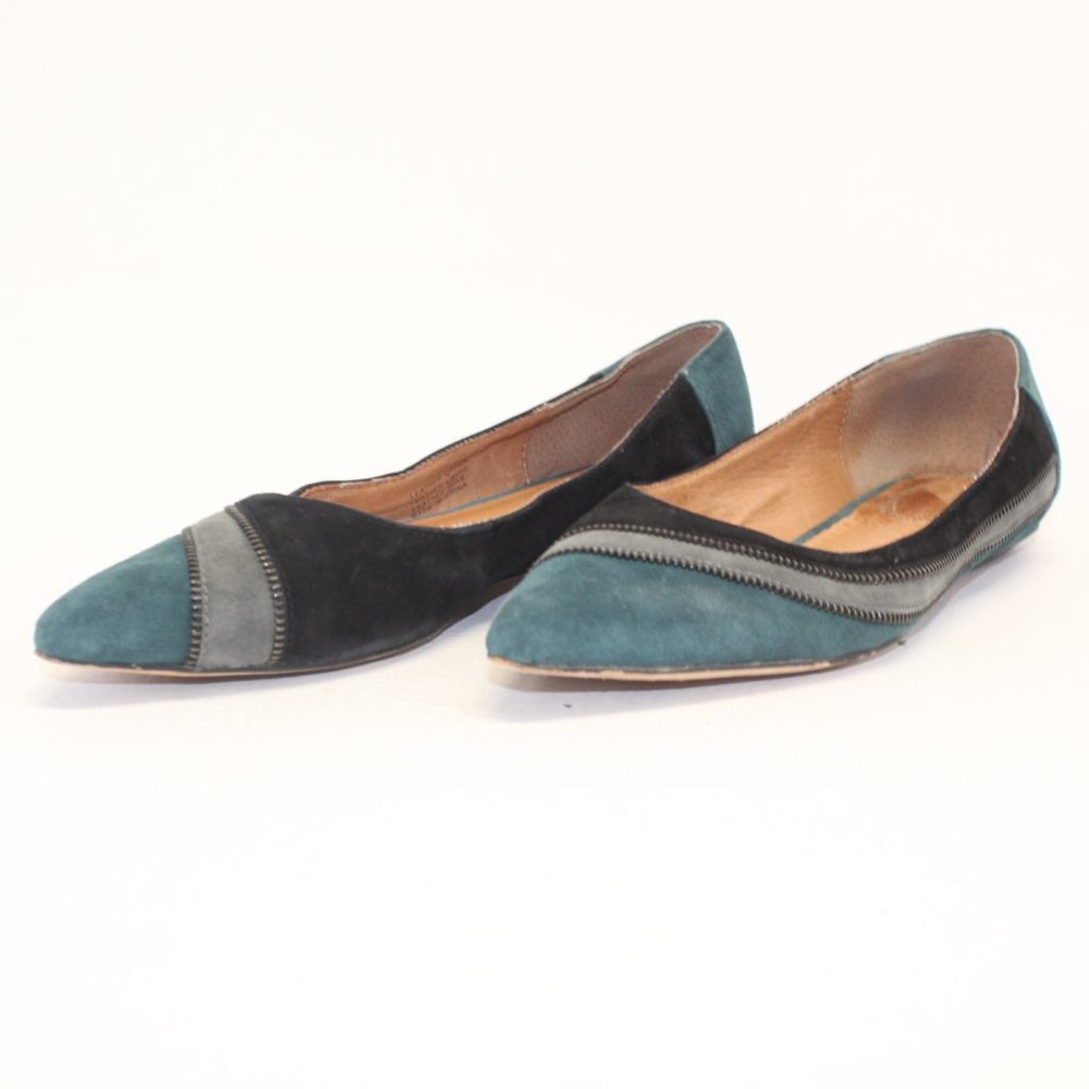 Corso Como Multicolored Suede Zipper Embellishment Ballet Flats #126 - Picture 6 of 11
